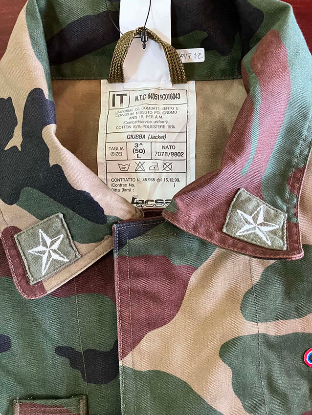 Italian Army Field Jacket Combat Jacket Woodland Camo Research Jacket size XL