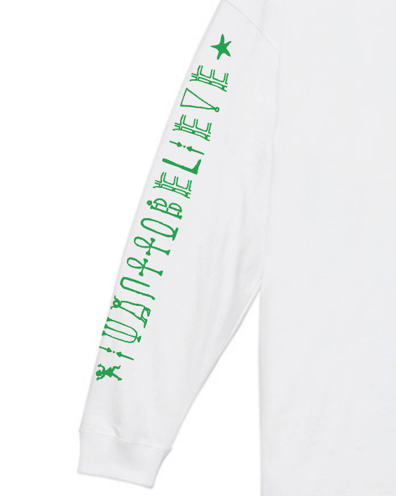 LONG T 001 Title: IWANTTOBELIEVE EYES White