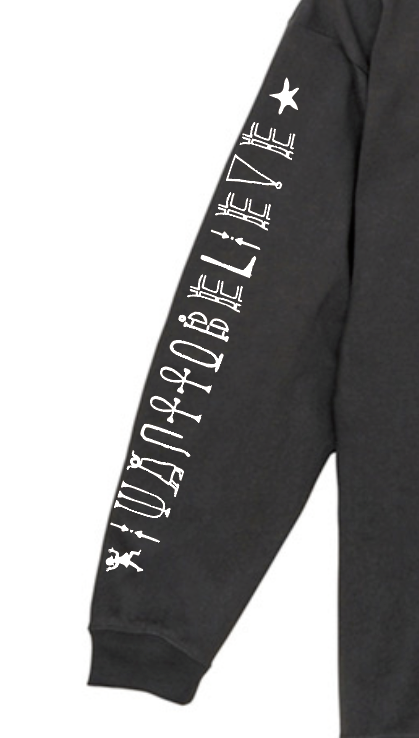 LONG T 003 Title: IWANTTOBELIEVE UFO EYES Black