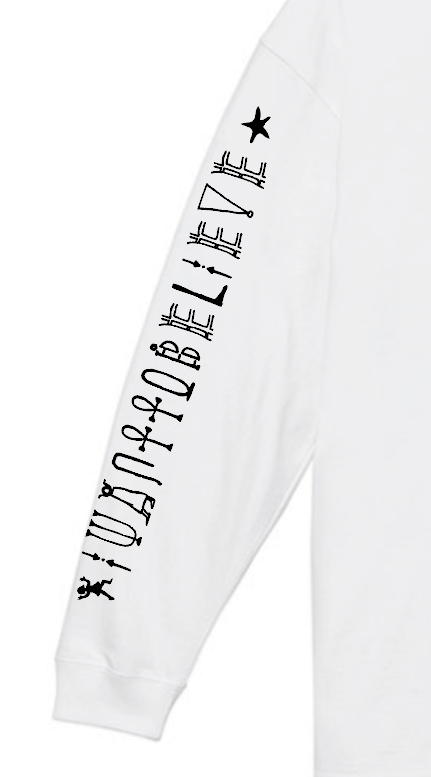 LONG T 003 Title: IWANTTOBELIEVE UFO EYESWhite
