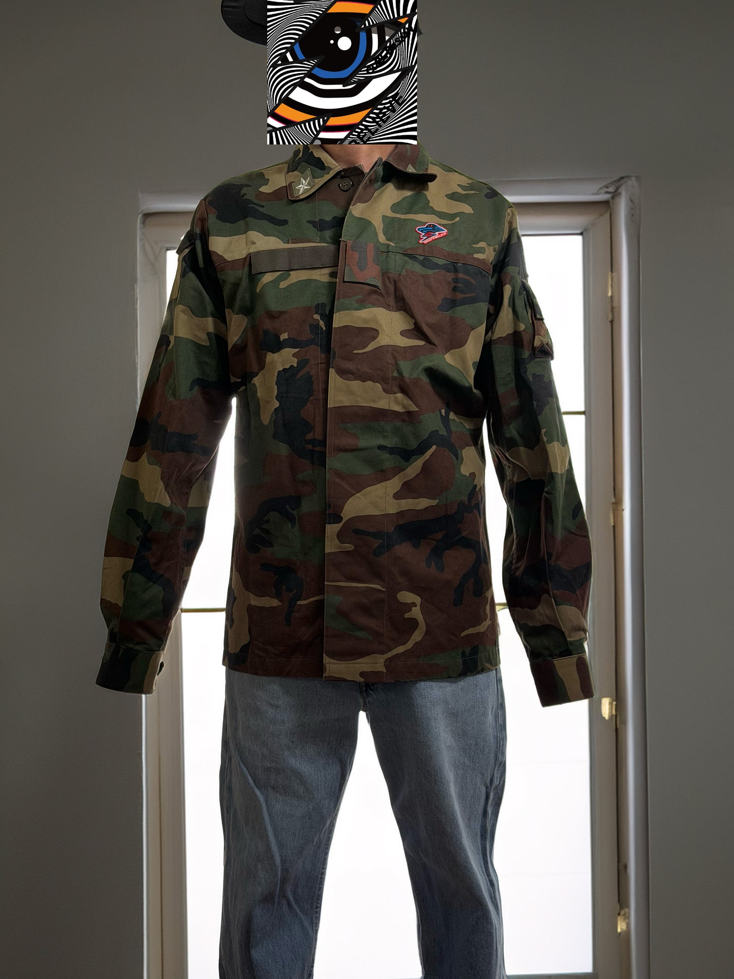 Italian Army Field Jacket Combat Jacket Woodland Camo Research Jacket 　size　XL