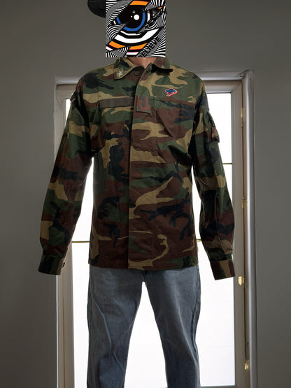 Italian Army Field Jacket Combat Jacket Woodland Camo Research Jacket 　size　XL