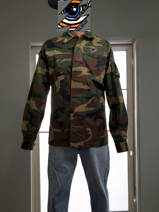 Italian Army Field Jacket Combat Jacket Woodland Camo Research Jacket 　size　XL