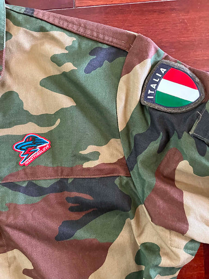 Italian Army Field Jacket Combat Jacket Woodland Camo Research Jacket 　size　XL