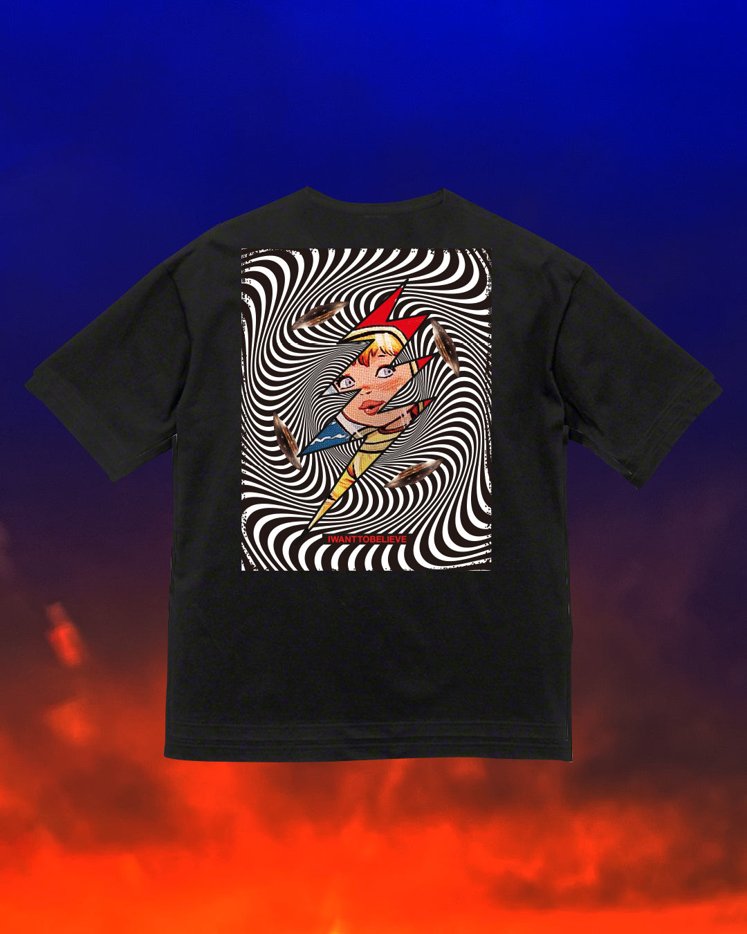 T-shirt 003 ＢＬＫ Title: IWANTTOBELIEVE UFO
