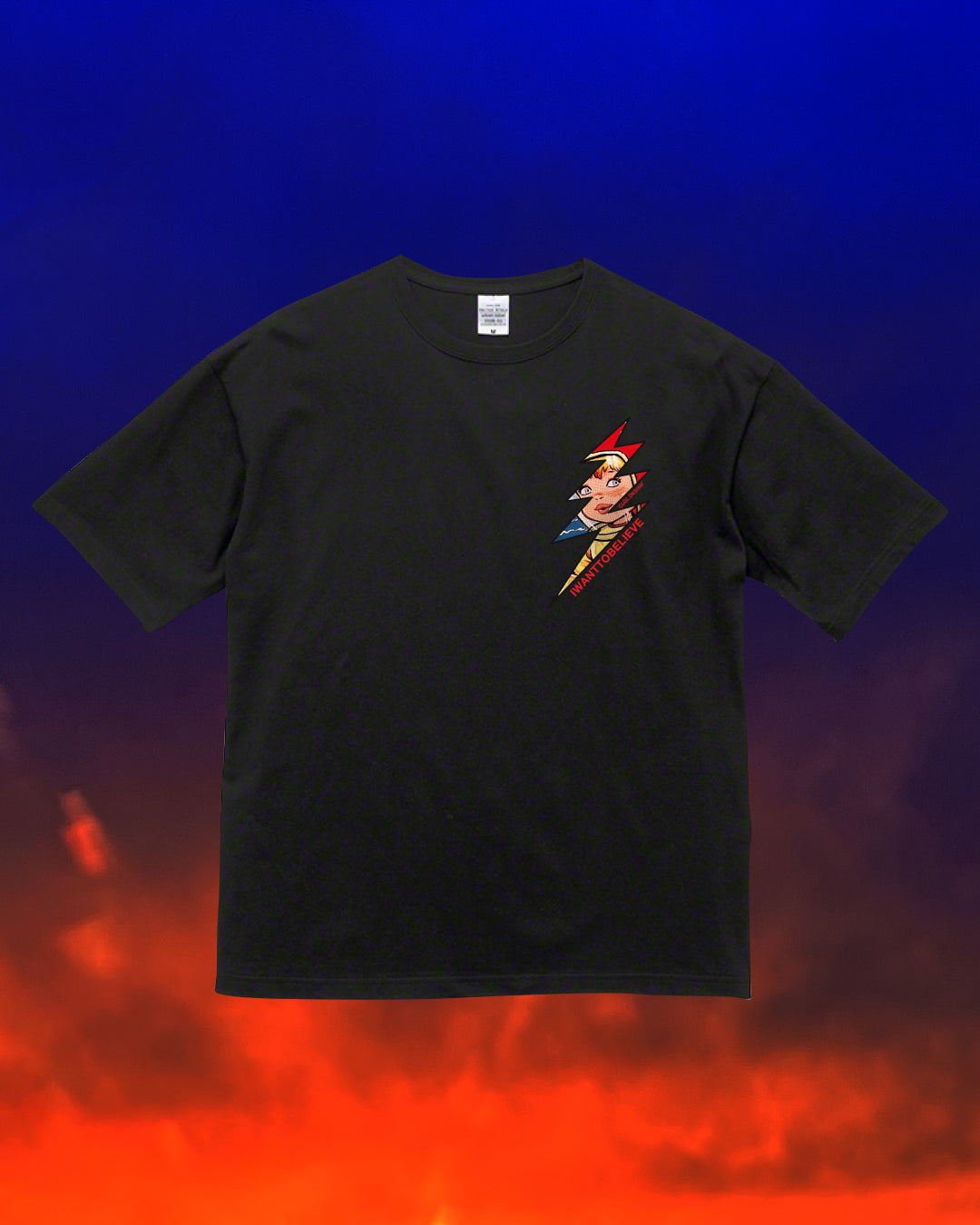 T-shirt 003 ＢＬＫ Title: IWANTTOBELIEVE UFO