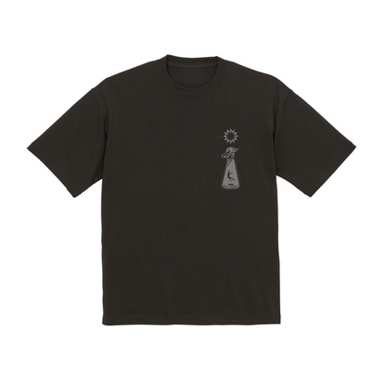 IWANTTOBELIEVE & PUMP PUSH YOUR LIMITS  compass UFOs TEE SUMI BLACK